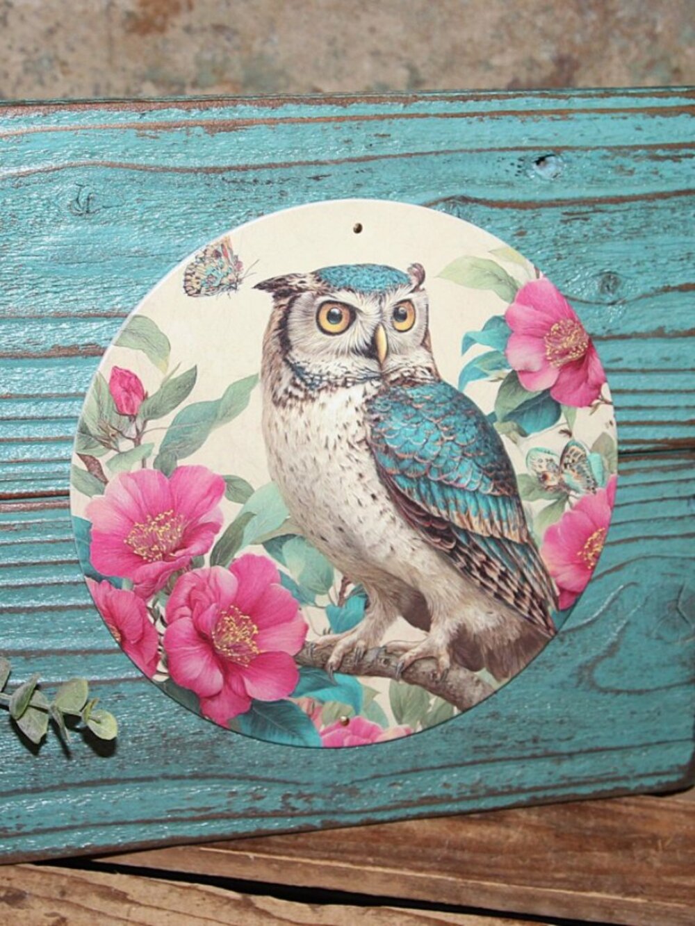 NEW Eclectic French Country BOHO Farmhouse Feminine Owl & Floral Wall Decor